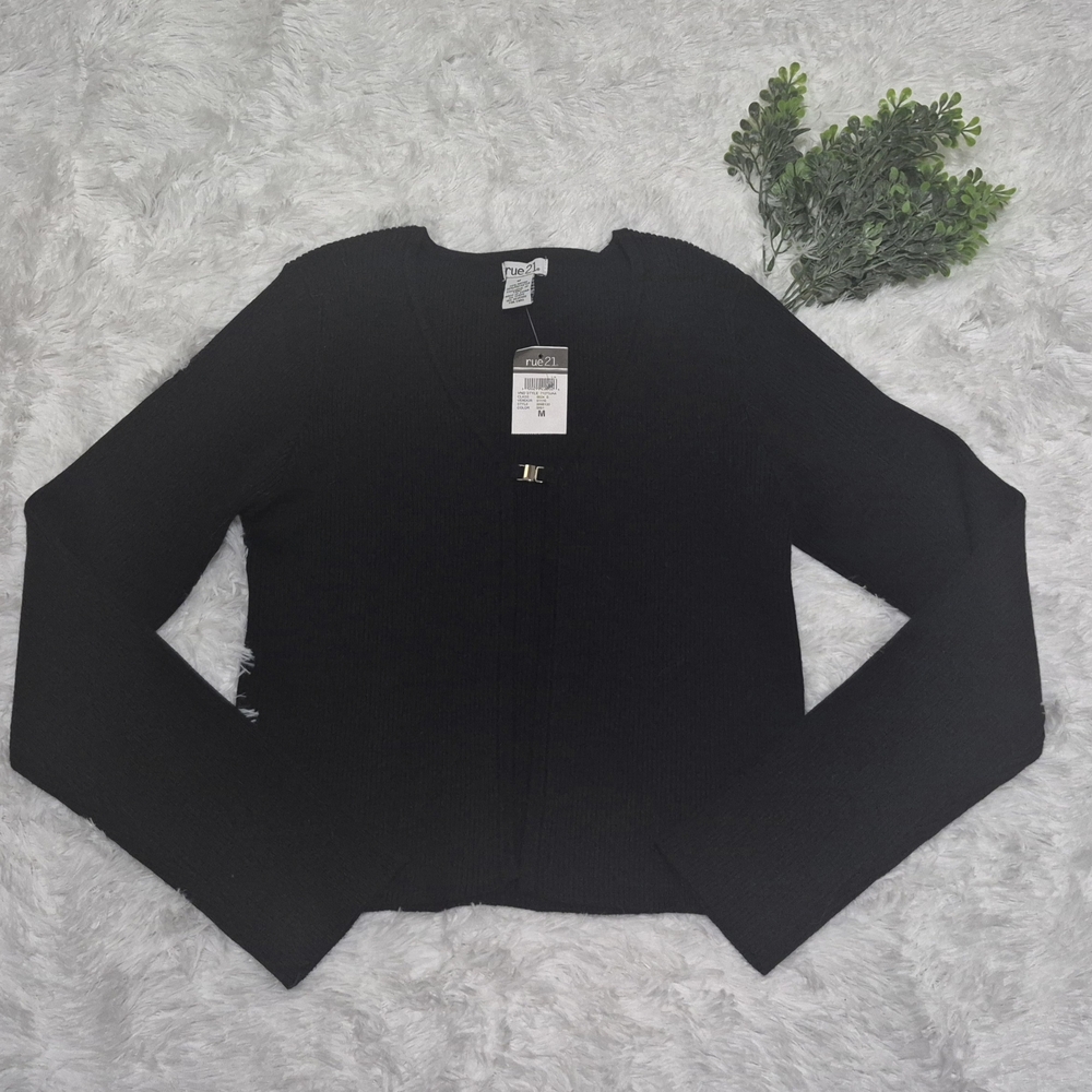 Rue21 Black Knit Cardigan Sweater M